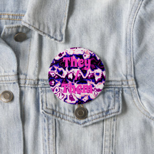 Badge Rond 7,6 Cm Fidèle au style Boho Rétro Marbré Rayures Fierté G