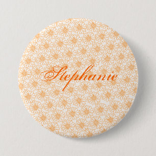 Badge Rond 7,6 Cm Field of Daisies Button, Orange Flowers