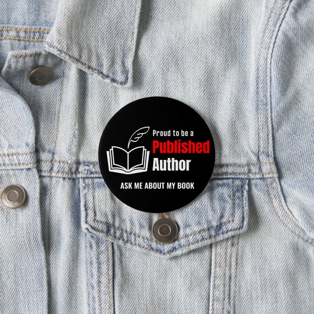 Badge Rond 7,6 Cm Fier AUTEUR PUBLIÉ (En situation)