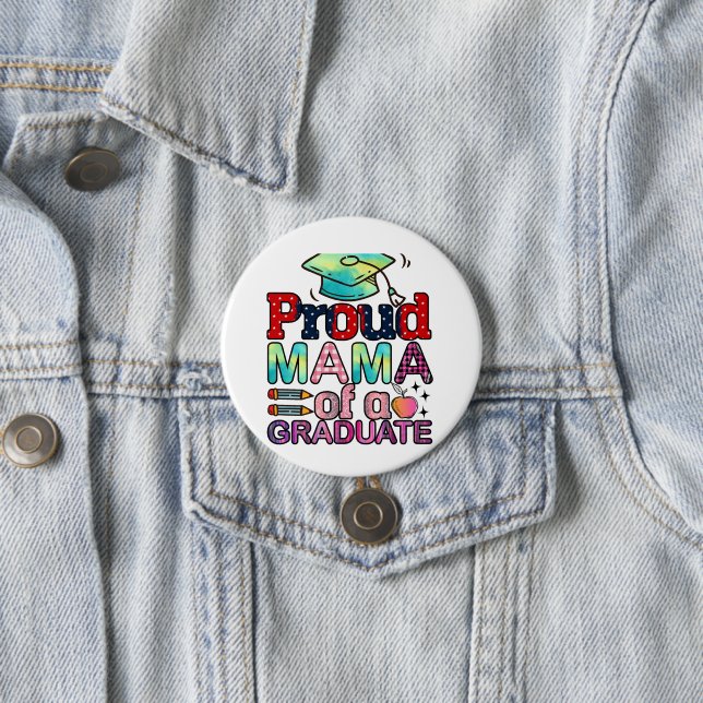 Badge Rond 7,6 Cm Fier maman d'un diplômé (En situation)