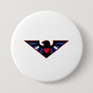 Badge Rond 7,6 Cm Fierté de l'aigle en cuir