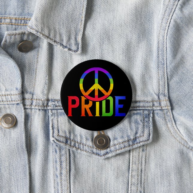 Badge Rond 7,6 Cm Fierté et paix (En situation)