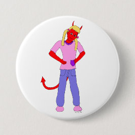 Badge Rond 7,6 Cm fille diable