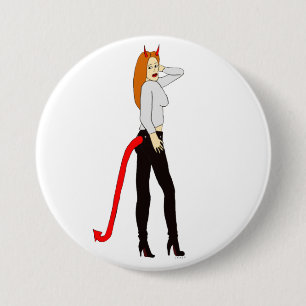 Badge Rond 7,6 Cm fille diable