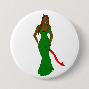 Badge Rond 7,6 Cm fille diable