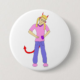 Badge Rond 7,6 Cm fille diable