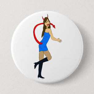Badge Rond 7,6 Cm fille diable
