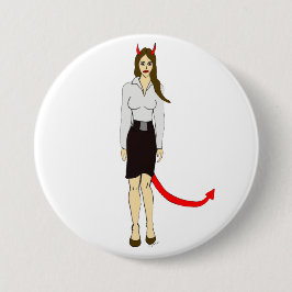 Badge Rond 7,6 Cm fille diable