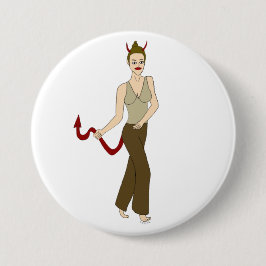 Badge Rond 7,6 Cm fille diable