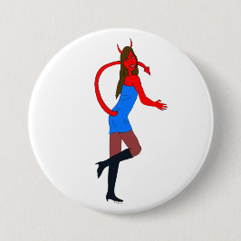 Badge Rond 7,6 Cm fille diable