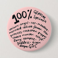 Fille spécimen authentique à 100% bouton