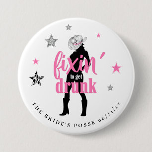 Badge Rond 7,6 Cm Fixin' La Posse de la Mariée Disco Enterrement de 