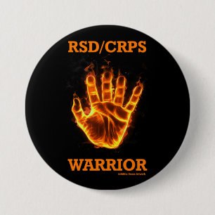 Badge Rond 7,6 Cm Flammes/mains...RSD/CRPS