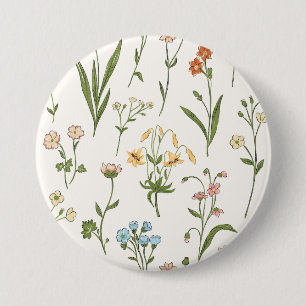 Badge Rond 7,6 Cm Fleur Botanique - Floral Élégant