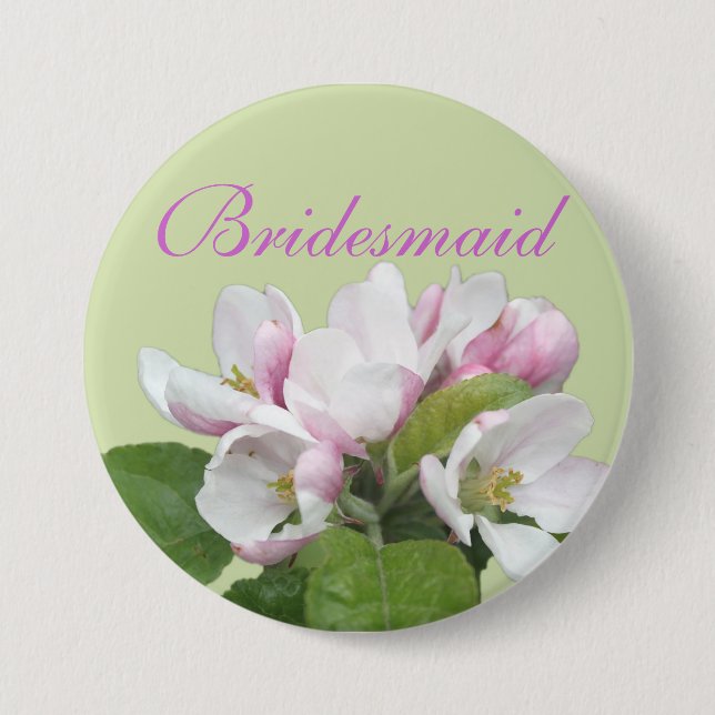 Badge Rond 7,6 Cm Fleur de pomme rose pâle (Devant)