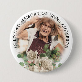 Badge Rond 7,6 Cm Fleur En Souvenir Affectueux | Photo de Remembranc