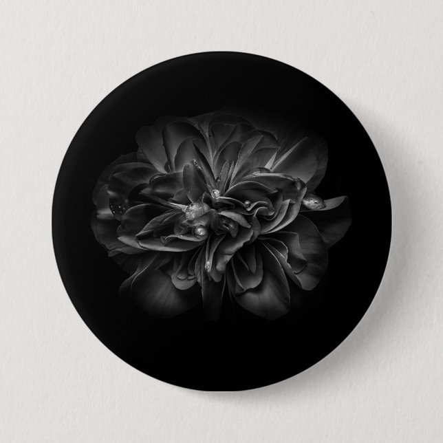 Badge Rond 7,6 Cm Fleurs 67 BW (Devant)