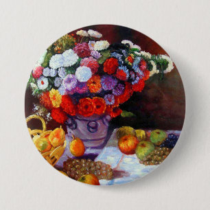 Badge Rond 7,6 Cm Fleurs de Monet et fruits