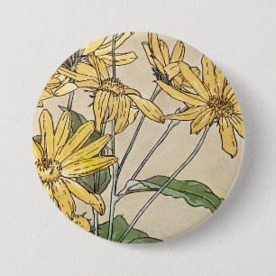 Badge Rond 7,6 Cm Fleurs de soleil