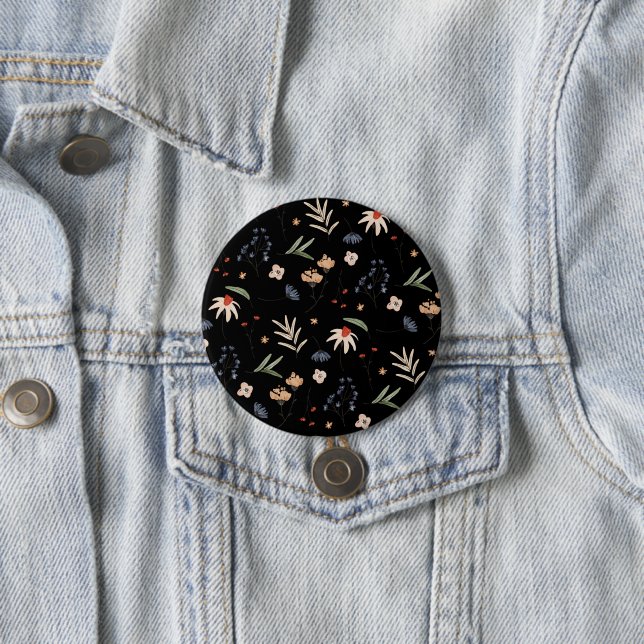 Badge Rond 7,6 Cm Fleurs d'eau simples 1 (En situation)