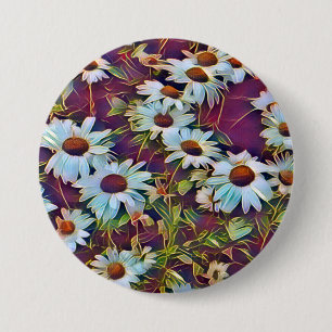 BADGE ROND 7,6 CM FLEURS DU JOUR