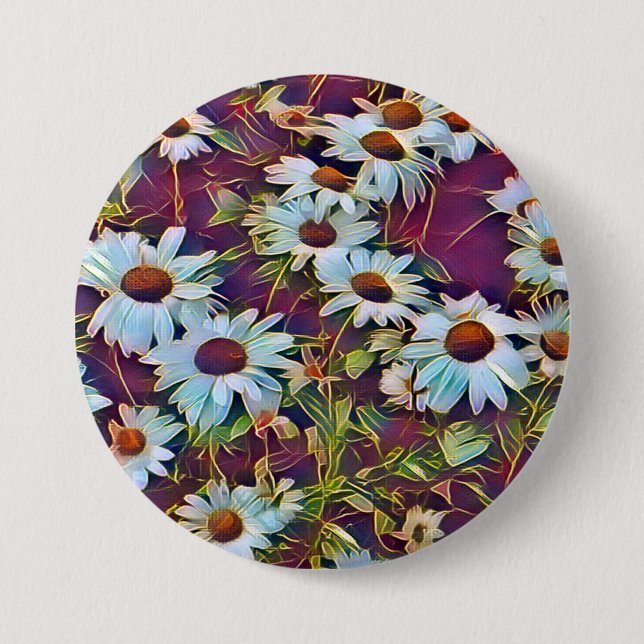 BADGE ROND 7,6 CM FLEURS DU JOUR (Devant)