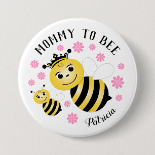 Badge Rond 7,6 Cm Fleurs roses à la maman