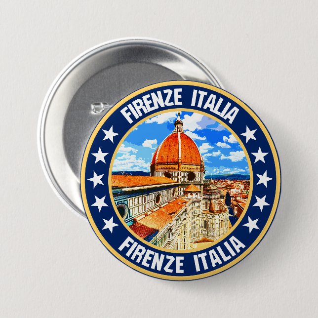 Badge Rond 7,6 Cm Florence (Devant & derrière)
