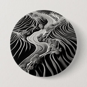 Badge Rond 7,6 Cm Flux fractal