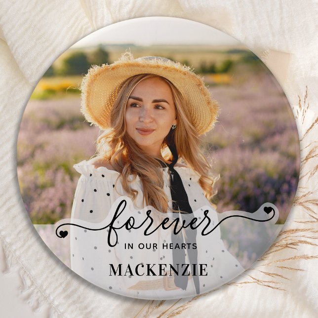 Badge Rond 7,6 Cm Forever in our Hearts - Sympathy Keepsaké (Créateur téléchargé)
