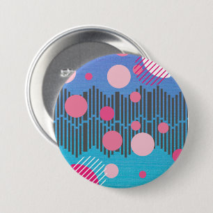 Badge Rond 7,6 Cm Formes rétro 80s illustration 3 classeur anneau