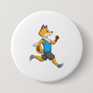 Badge Rond 7,6 Cm Fox comme coureur à Running