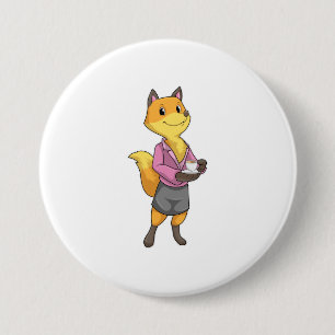 Badge Rond 7,6 Cm Fox comme secrétaire de la Coupe du café