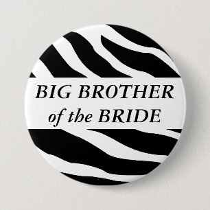 Badge Rond 7,6 Cm Frère du bouton de mariage de zèbre de jeune