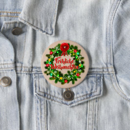 Badge Rond 7,6 Cm Frohe Weihnachten Abzeichen Noël