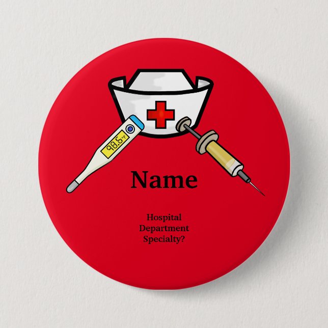 Badge Rond 7,6 Cm Fun Nurse Button to Customize (Devant)