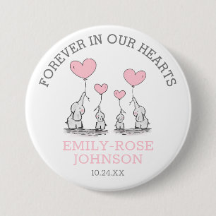Badge Rond 7,6 Cm Funérailles Dans La Mémoire De L'Amour   Eléphants
