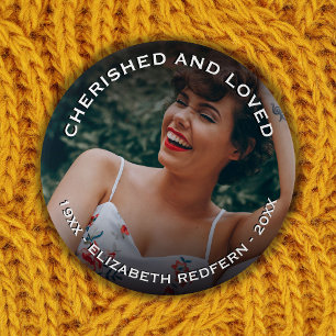 Badge Rond 7,6 Cm Funérailles de la photo commémorative chère et aim