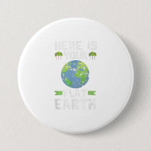 Badge Rond 7,6 Cm Funny Anti Flat Earth TShirt