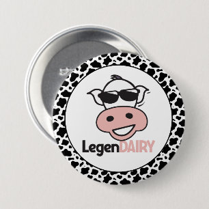 Badge Rond 7,6 Cm Funny Cow Pun