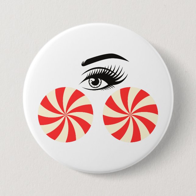 Badge Rond 7,6 Cm Funny Eye Candy Button for Women (Devant)