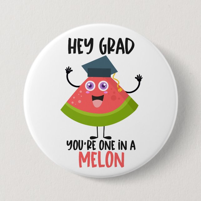 Badge Rond 7,6 Cm Funny Melon Pun Graduation (Devant)