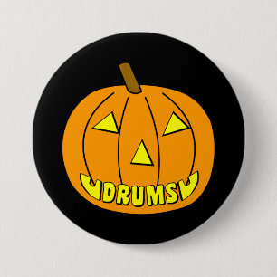 Badge Rond 7,6 Cm Fûts Halloween Citrouille