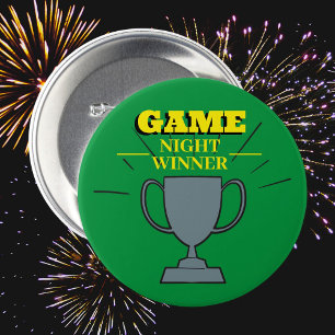 Badge Rond 7,6 Cm Game Night vainqueur Fun Trophée pour Party Champs