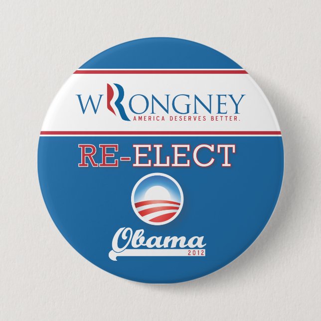 Badge Rond 7,6 Cm Gant "Wrongney" - l'Amérique mérite un meilleur (Devant)