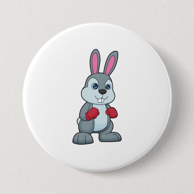 Badge Rond 7,6 Cm Gants de boxe de boxe de lapin (Devant)