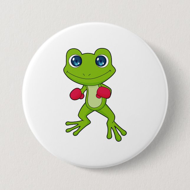 Badge Rond 7,6 Cm Gants de boxe de grenouille (Devant)