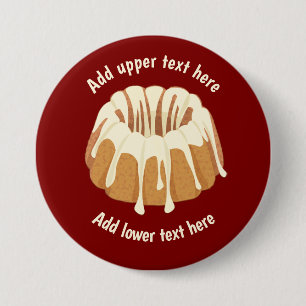 Badge Rond 7,6 Cm Gâteau de paille en forme d'anneau - Gugelhupf ave