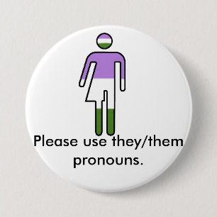 Badge Rond 7,6 Cm Genderqueer eux/eux bouton de pronom