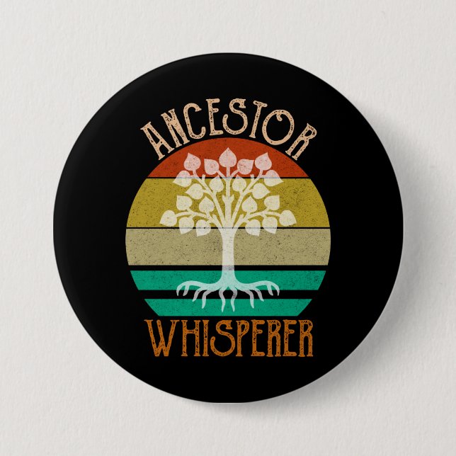 Badge Rond 7,6 Cm Généalogie de l'ancêtre Whisperer (Devant)